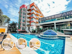 2BR with Balcony Free use Pool, Gym, Bball, Netflix